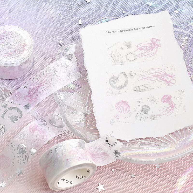 Washi Tape Foil Black Day Jellyfish