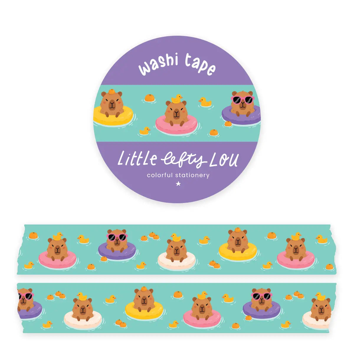 Washi Tape Capybara Summer Floaties
