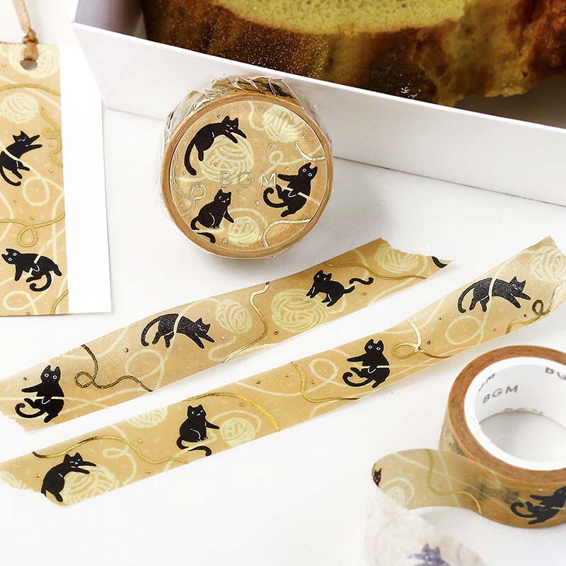 Washi Tape Foil Cat and Thread