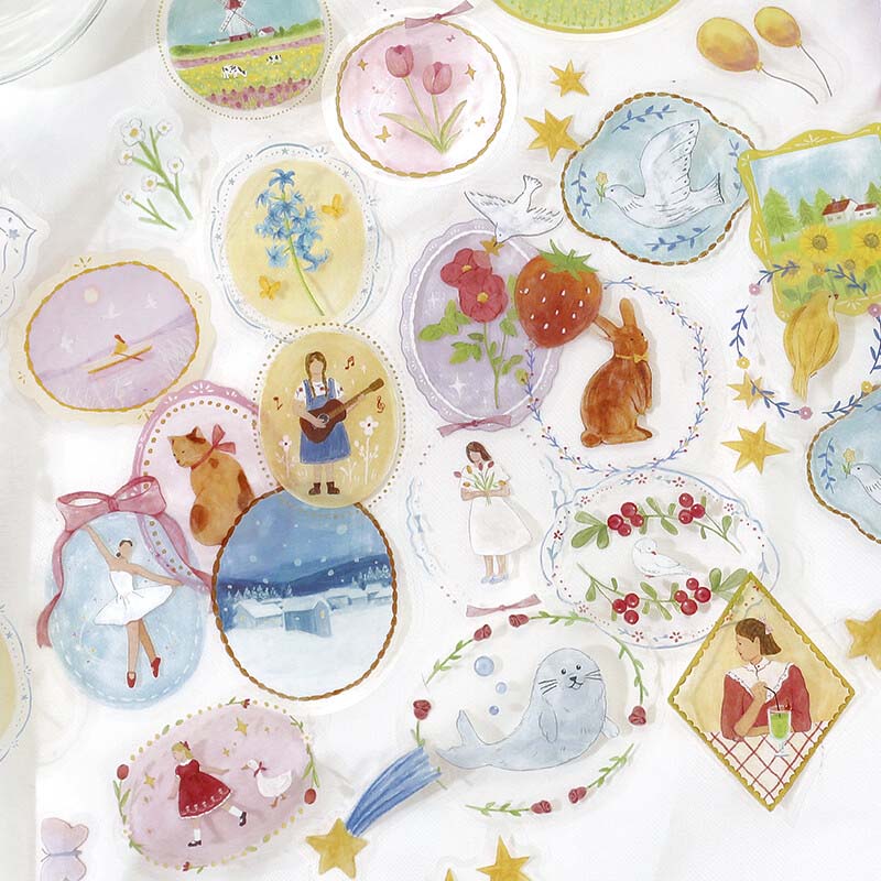 Stickers Maiden Brooch Girl