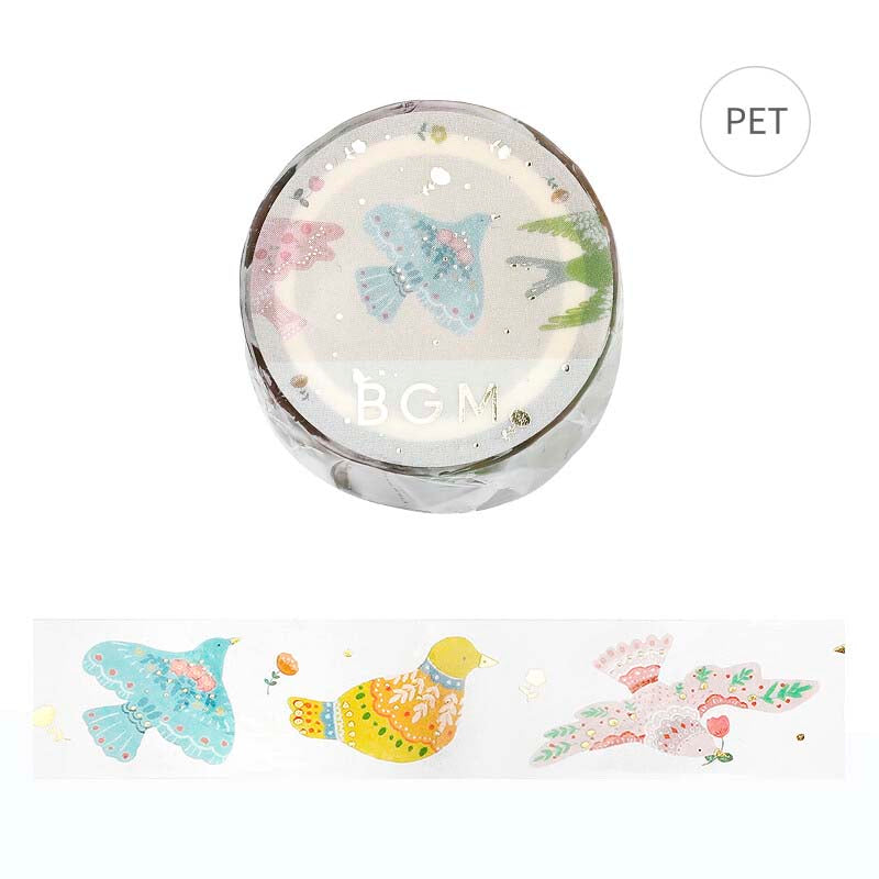 Clear Tape Bird Embroidery