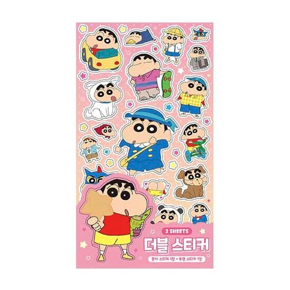 Stickers Crayon Shin-chan Double-Sided Pink