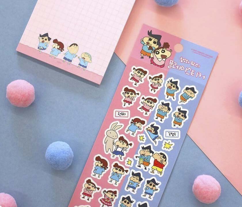 Stickers Crayon Shin-chan Play Kazama and Nene