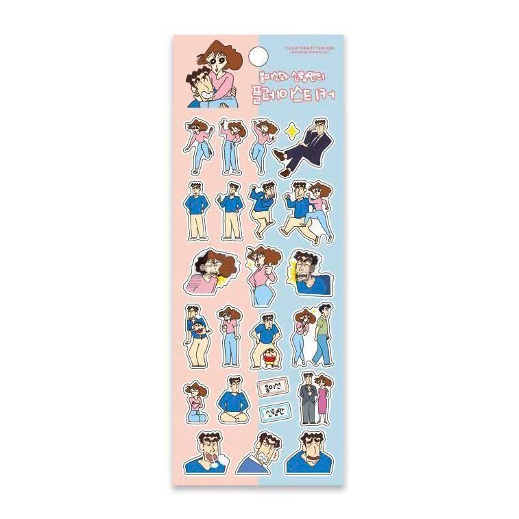 Stickers Crayon Shin-chan Play Misae and Hiroshi