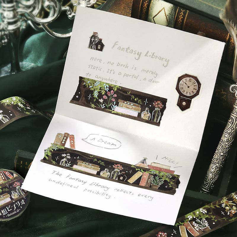 Washi Tape Foil Fantasy Bibliophile Botanical