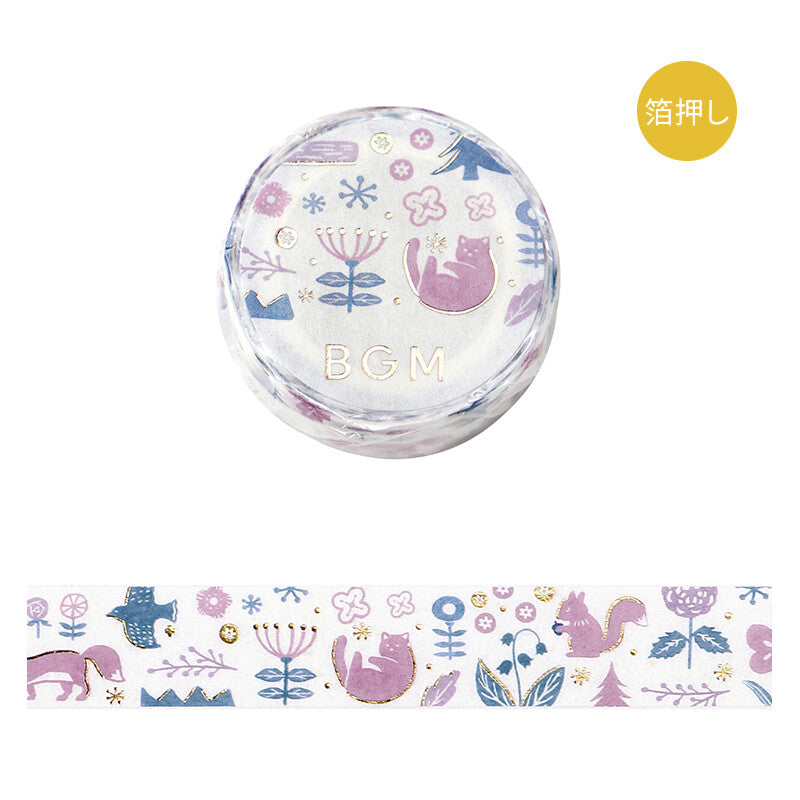 Washi Tape Foil Flower & Grass Handkerchief Song Of The Forest