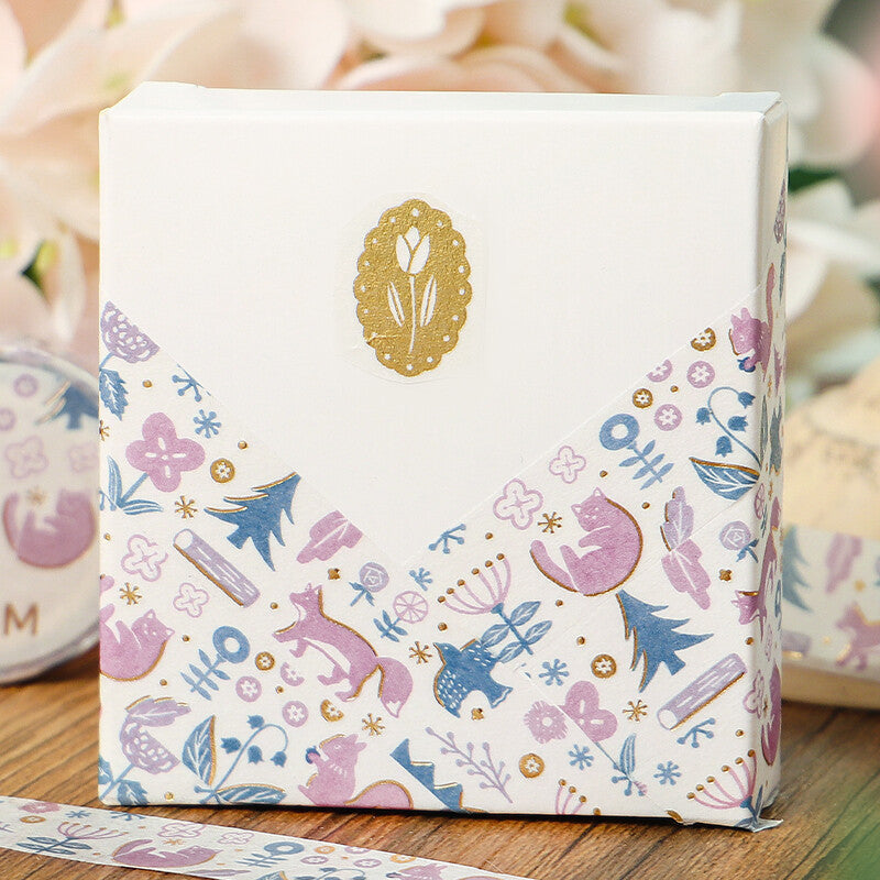 Washi Tape Foil Flower & Grass Handkerchief Song Of The Forest