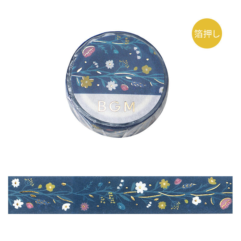 Washi Tape Foil Flower & Grass Handkerchief Tsuchihatsukana