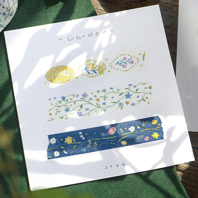 Washi Tape Foil Flower & Grass Handkerchief Tsuchihatsukana