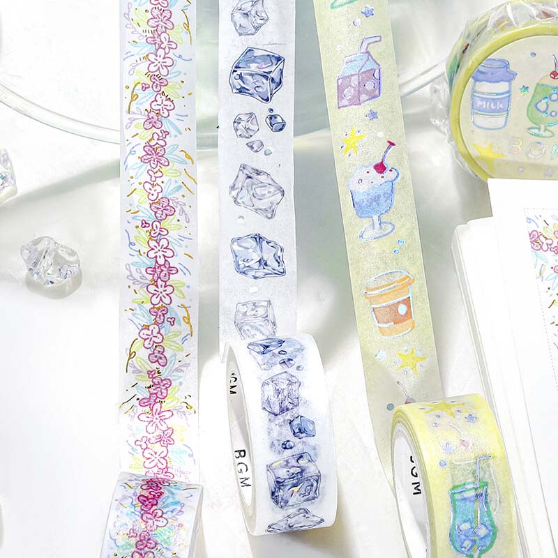 Washi Tape Foil Flower Line