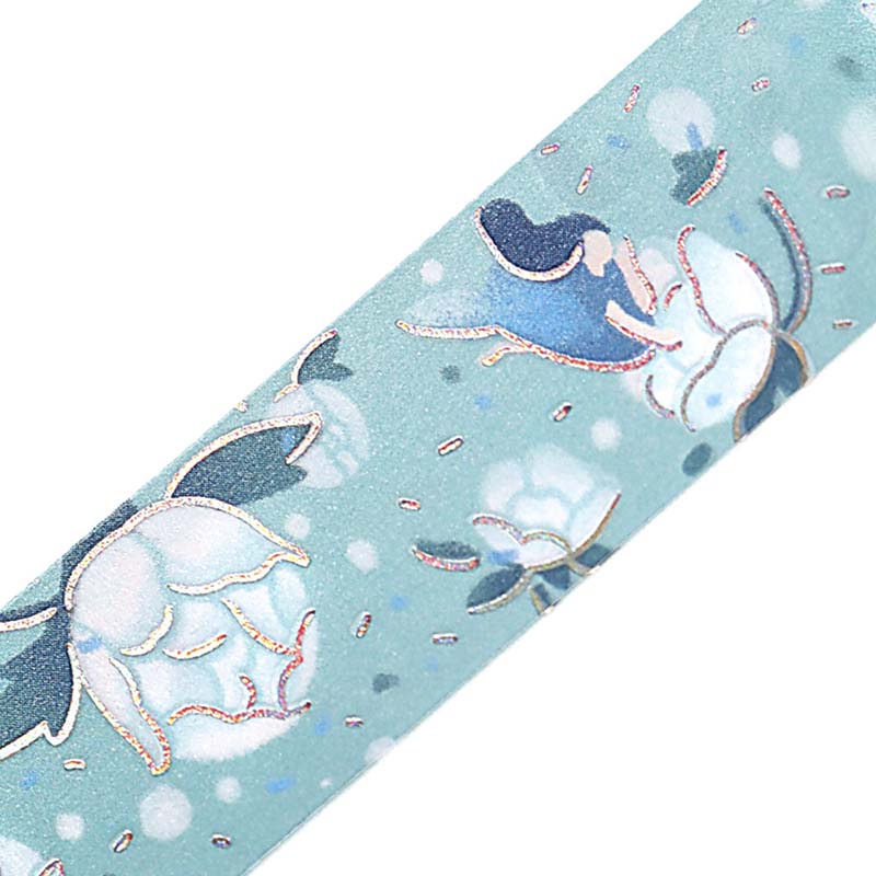 Washi Tape Foil Flower Story Blue Dream