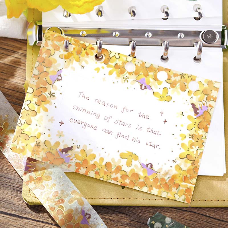 Washi Tape Foil Flower Story Floral Rain