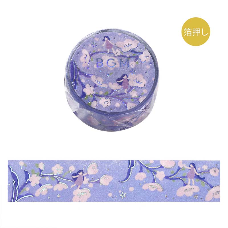 Washi Tape Foil Flower Story Light Purple
