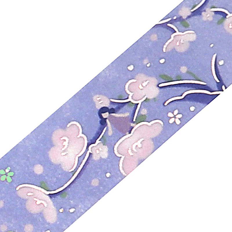 Washi Tape Foil Flower Story Light Purple