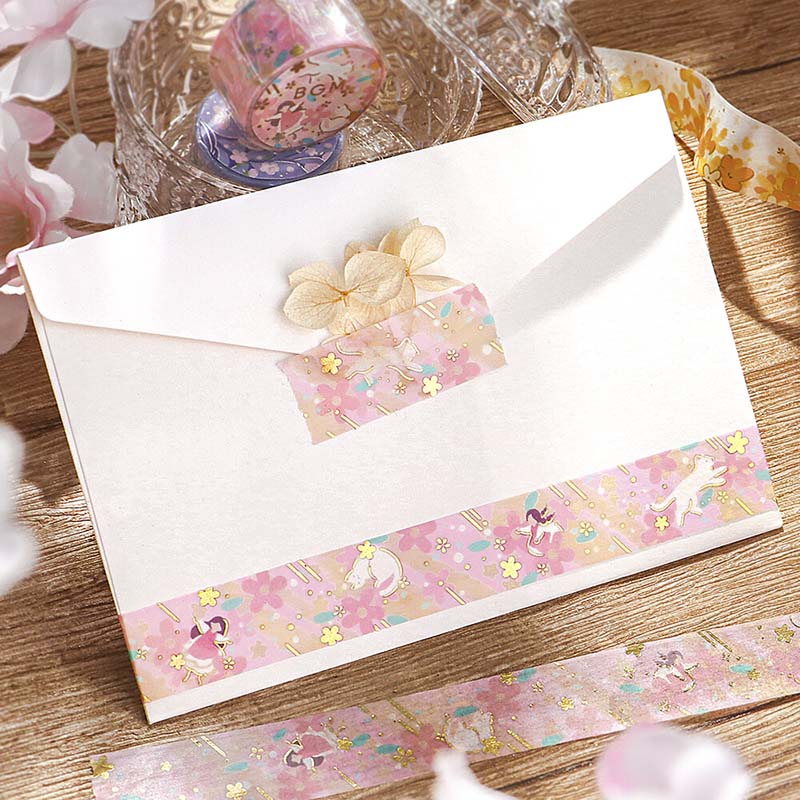 Washi Tape Foil Flower Story Peach Flower