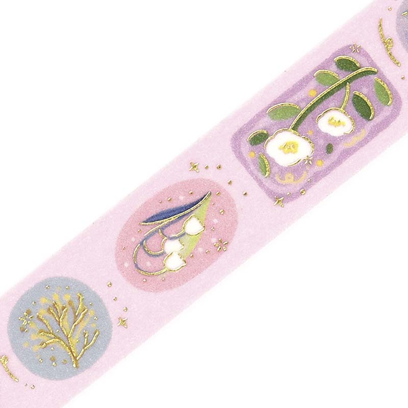 Washi Tape Foil Flower Brooch