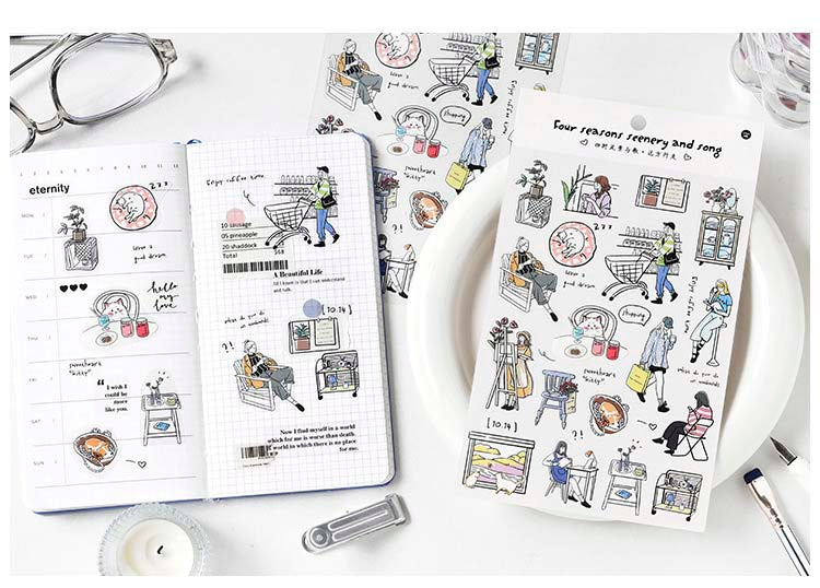 Stickers Four Seasons Seenery and Song Day Dream