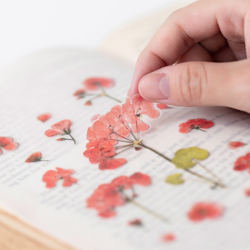 Stickers de Flores Prensadas Geranium