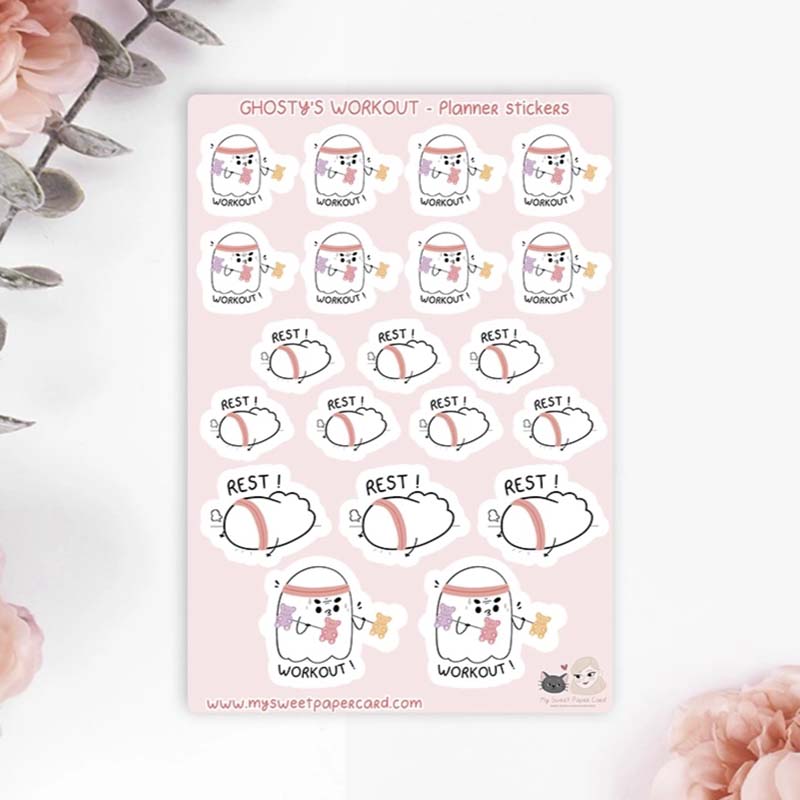 Stickers Working Ghosty Workout