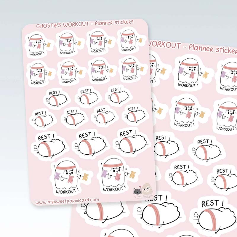 Stickers Working Ghosty Workout