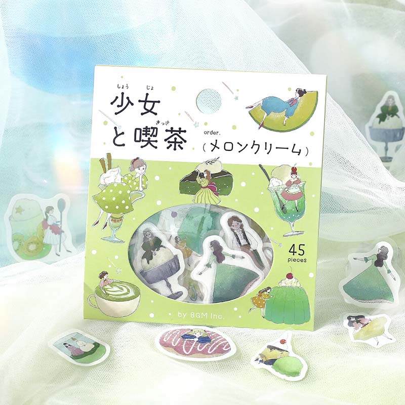 Stickers Girl And Coffee Shop Botanical