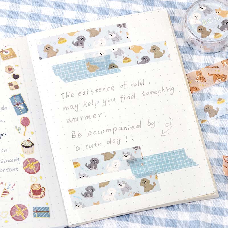 Washi Tape Foil I Love Dog