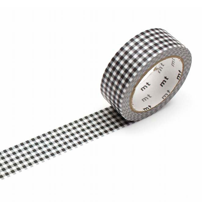 Washi Tape Gingham Check Black