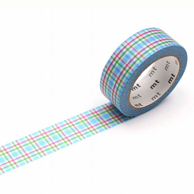 Washi Tape Colorful Gingham Check Blue