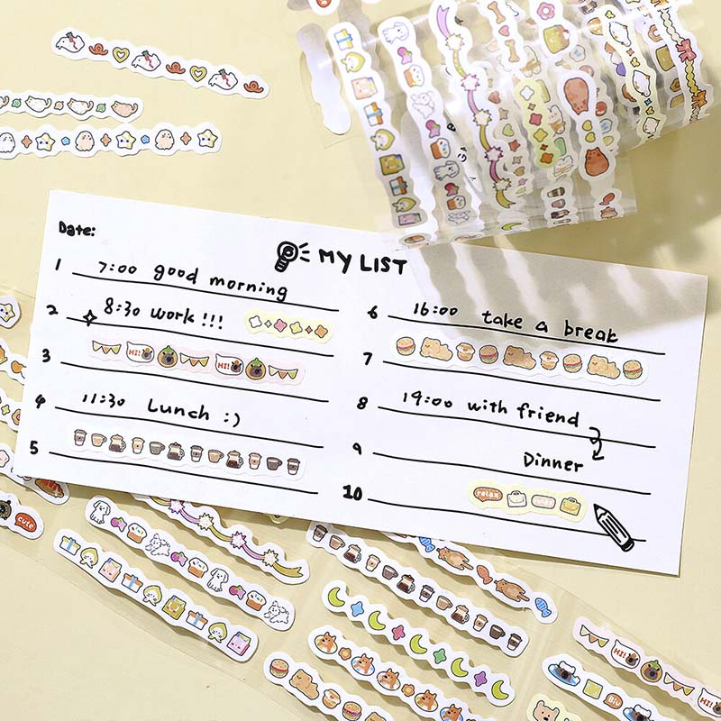 Stickers en Rollo Mini Linea Orange