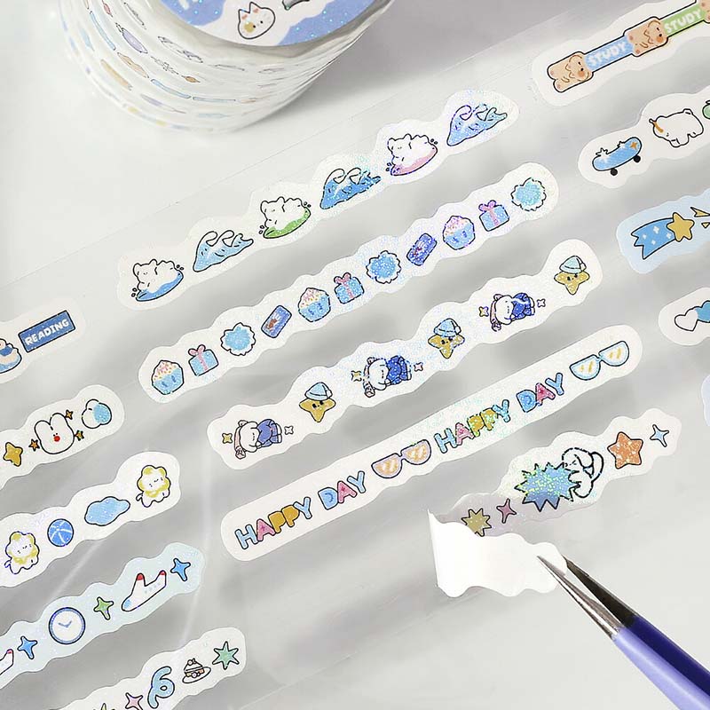 Stickers en Rollo Mini Linea Pale Blue