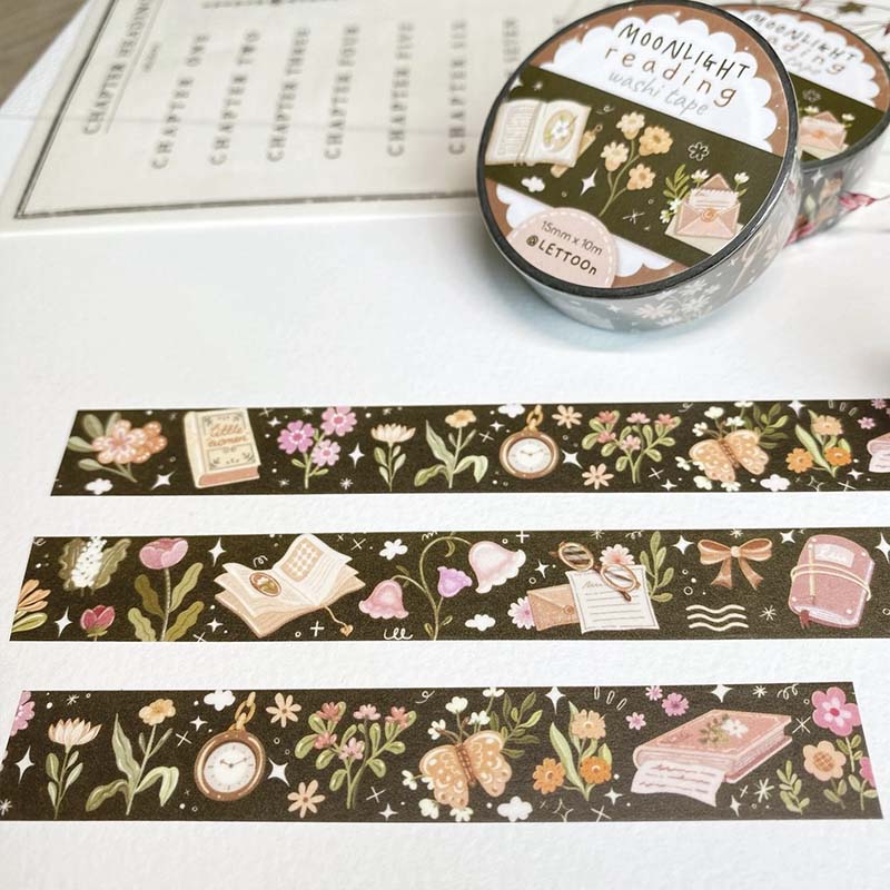 Washi Tape Moonlight Reading