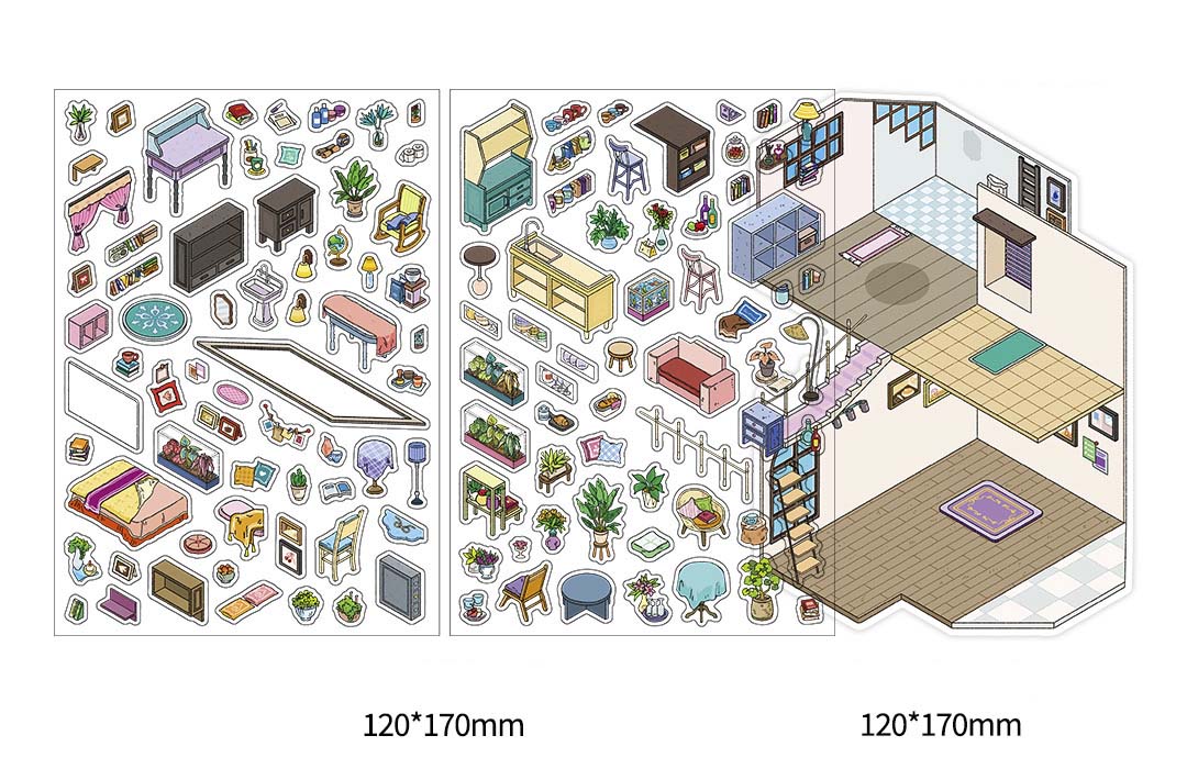 Stickers Escenario 3D My Little Room V11 Oxygen Attic