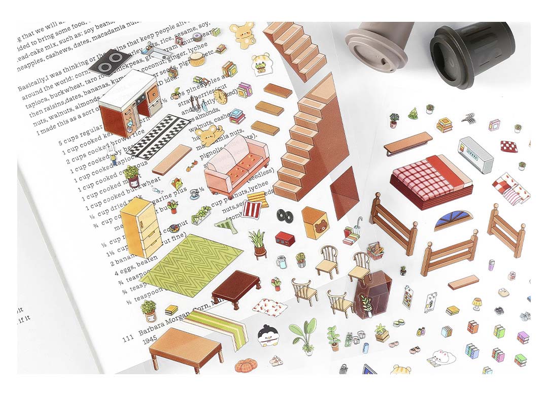 Stickers Escenario 3D My Little House Cute Attic