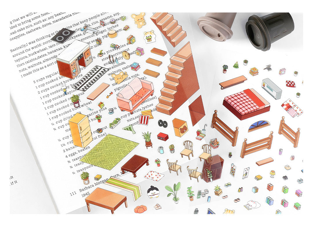 Stickers Escenario 3D My Little House Shinning Library