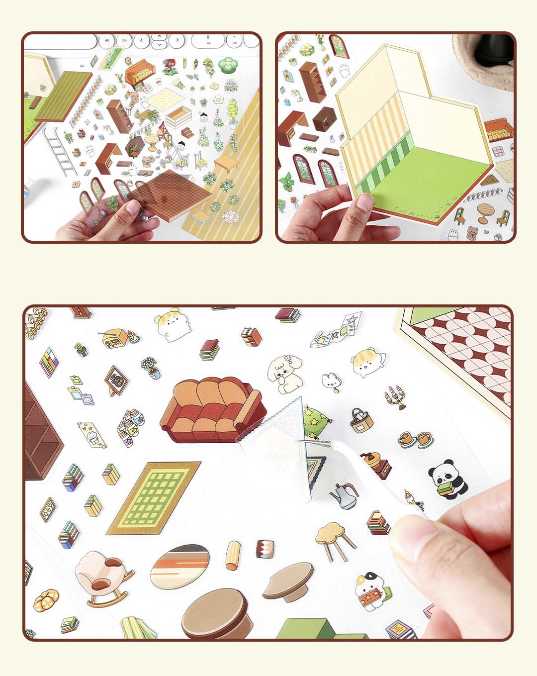 Stickers Escenario 3D My Little House Night Studio