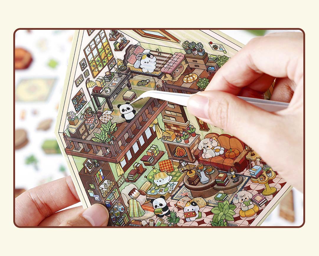 Stickers Escenario 3D My Little House Night Studio
