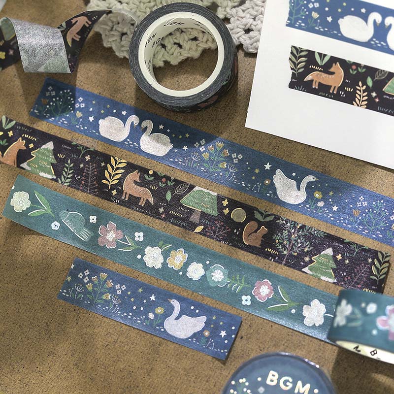 Washi Tape Foil Nordic Forest Melody Flowers