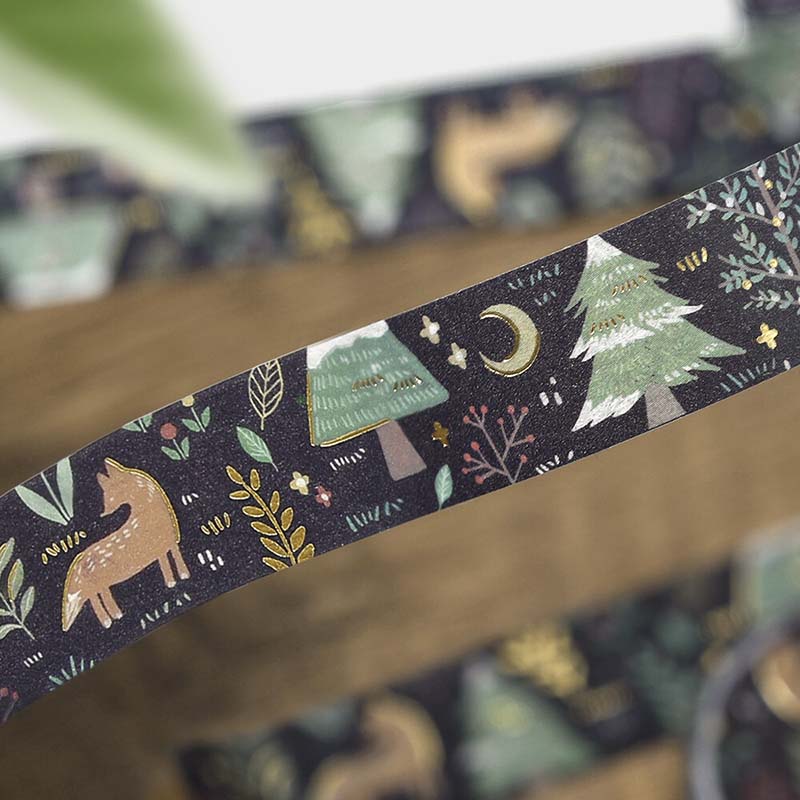 Washi Tape Foil Nordic Forest Moonlit Forest