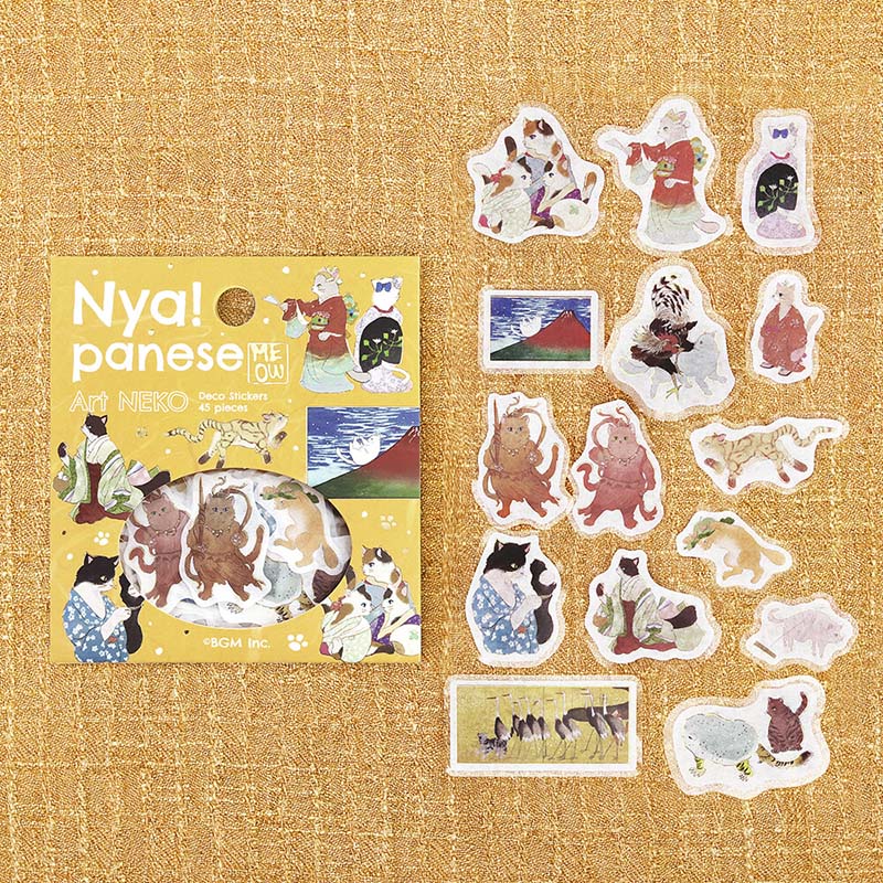 Stickers Nyapanese Art NEKO Yellow Tan