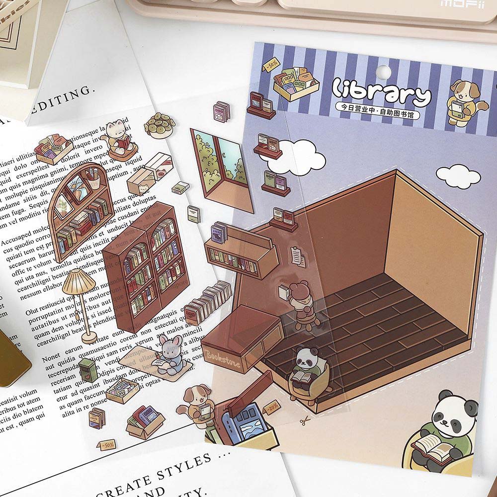 Stickers Escenario 3D Open Today Library