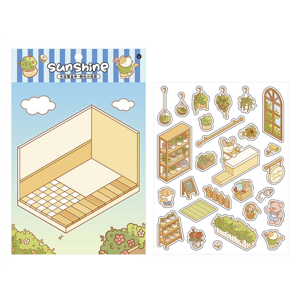 Stickers Escenario 3D Open Today Sunshine