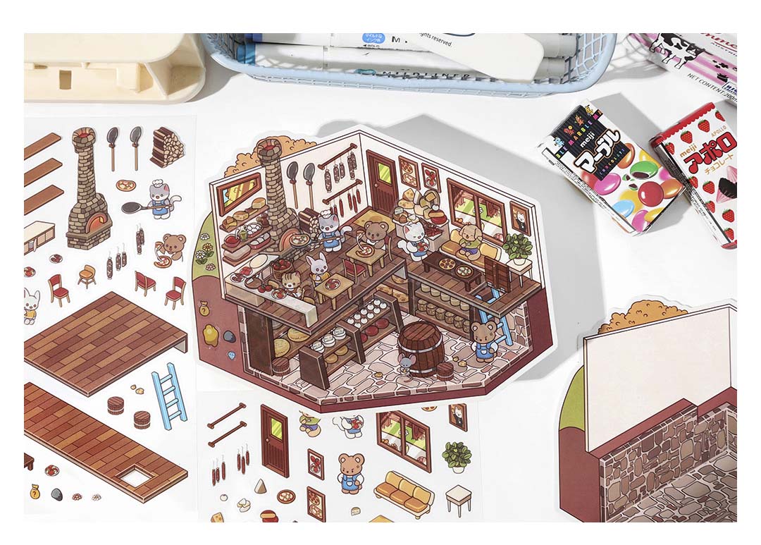 Stickers Escenario 3D Open Today v3 Cheese