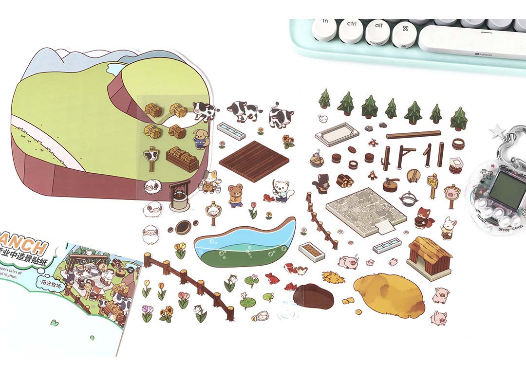 Stickers Escenario 3D Open Today v3 Ranch