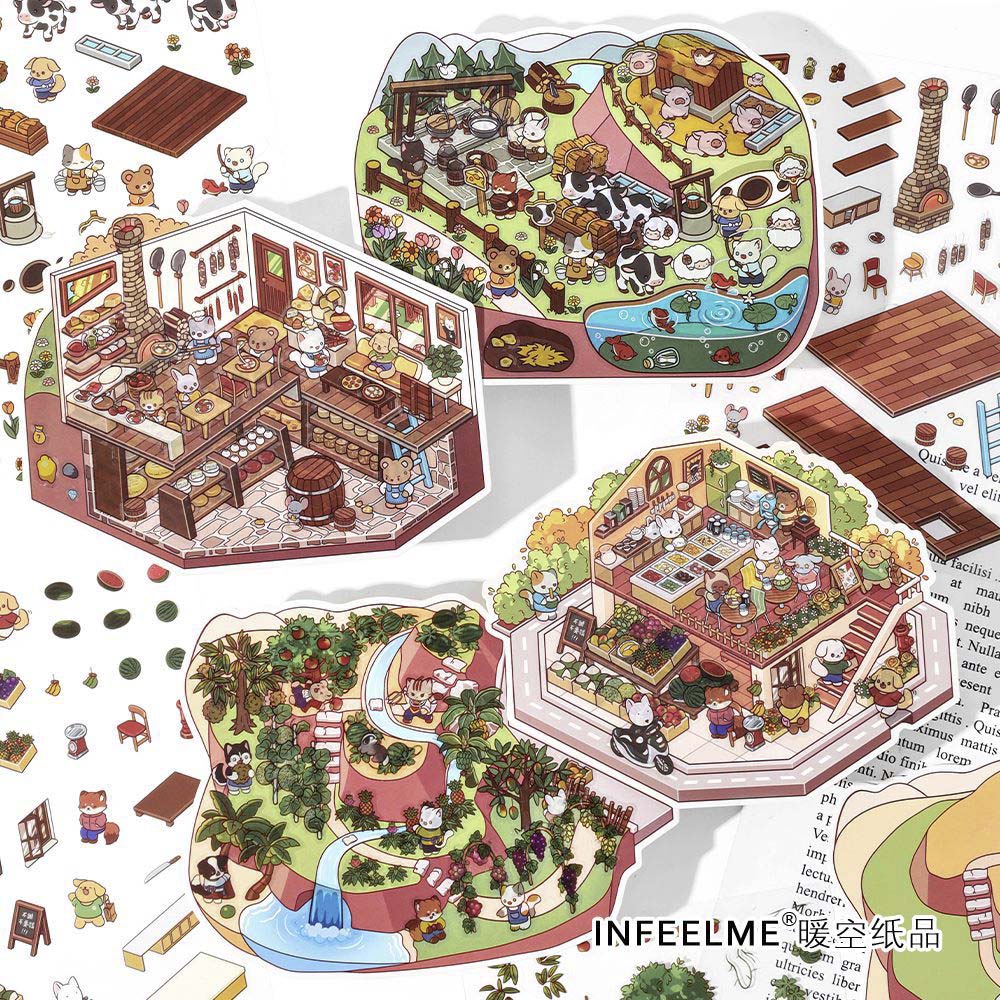 Stickers Escenario 3D Open Today v3 Cheese