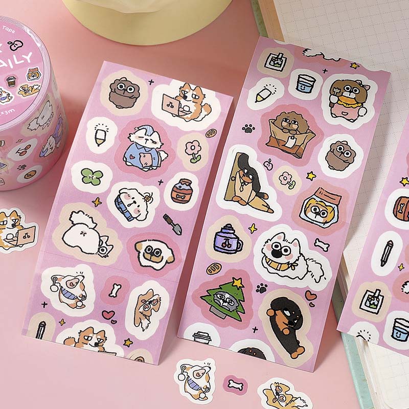 Stickers en Rollo Pupu Daily Pink