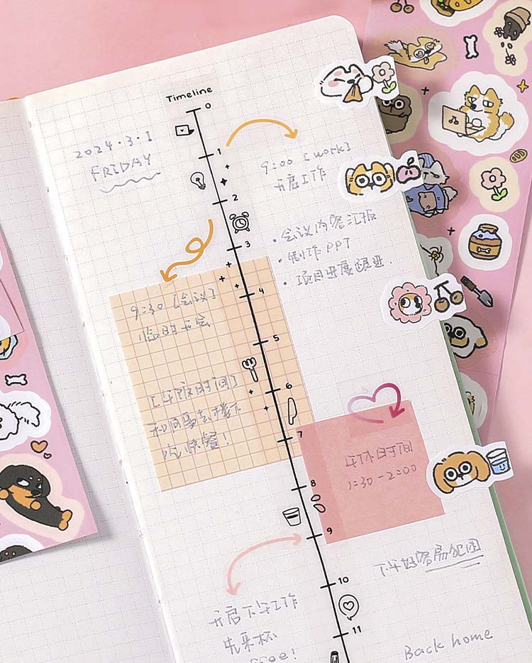 Stickers en Rollo Pupu Daily Pink
