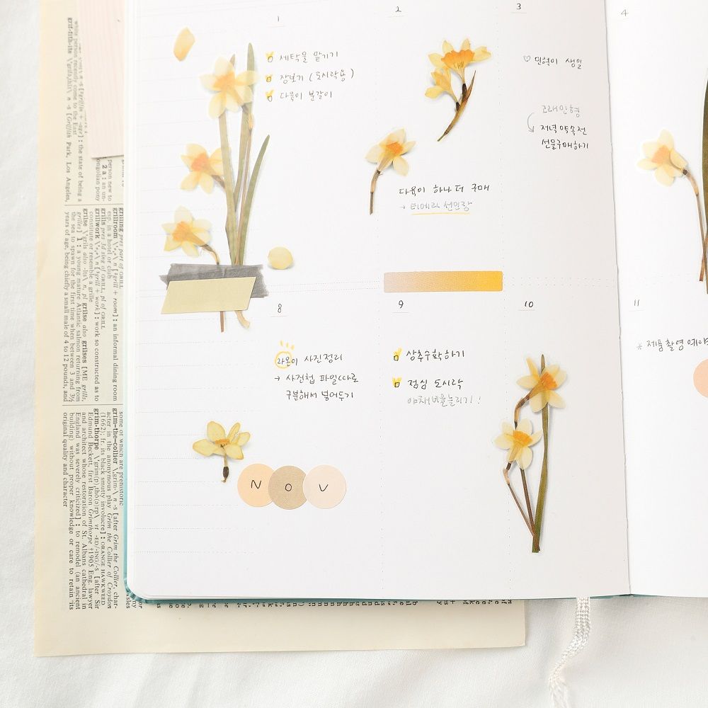 Stickers de Flores Prensadas Narcissus