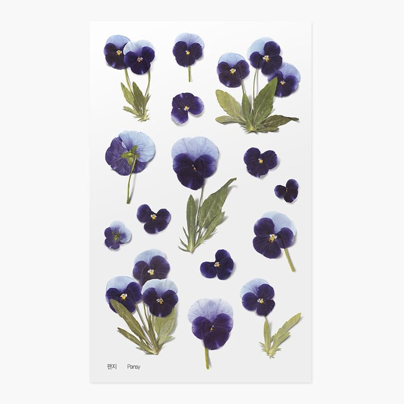Stickers de Flores Prensadas Pansy