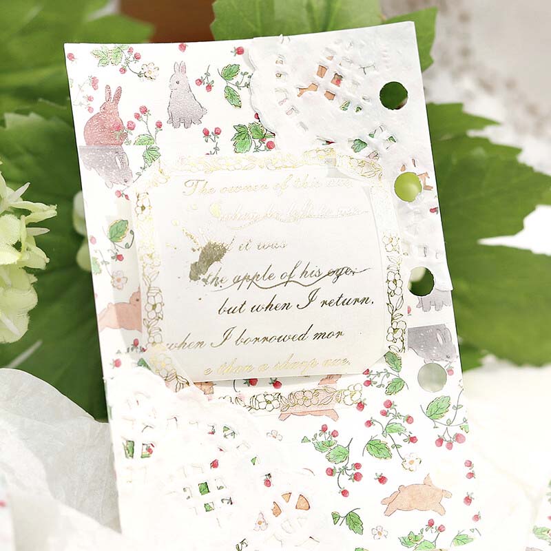 Washi Tape Foil Rabbit Country Mori