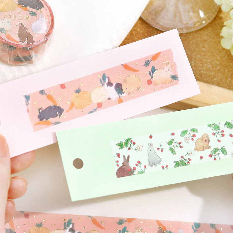 Washi Tape Foil Rabbit Country Raspberry